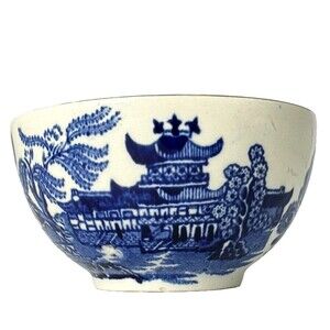 Burleigh Ware Blue Willow Small Sugar Bowl Dinnerware Tableware UK 3.75 inch